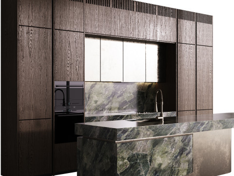 Modern Kitchen with Island 3D Модель