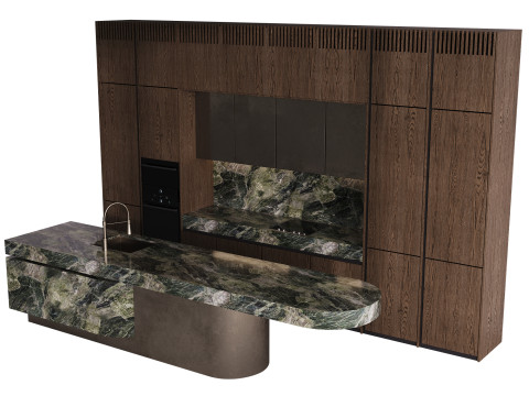 Modern Kitchen with Island 3D Модель