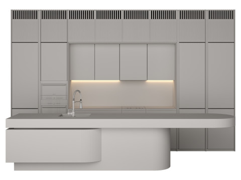 Modern Kitchen with Island 3D Модель