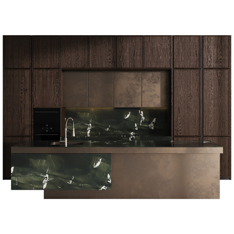 Modern Kitchen with Island 3D 模型 .c4d .max .obj .3ds .fbx .stl .blend