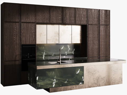 Modern Kitchen with Island 3D 模型
