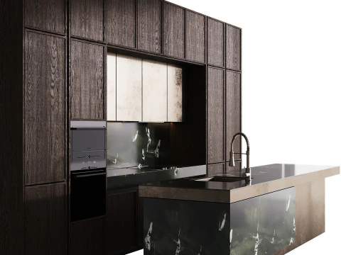 Modern Kitchen with Island 3D Model