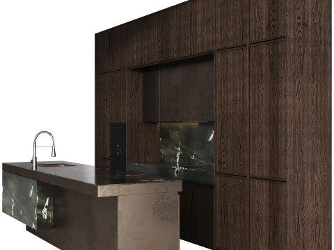 Modern Kitchen with Island 3D 模型
