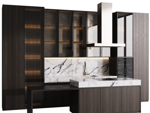 Modern Kitchen with Island 12 Modello 3D