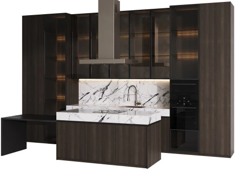Modern Kitchen with Island 12 3D Model