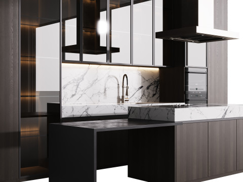 Modern Kitchen with Island 12 Modello 3D