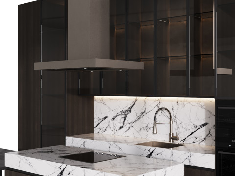 Modern Kitchen with Island 12 Modello 3D