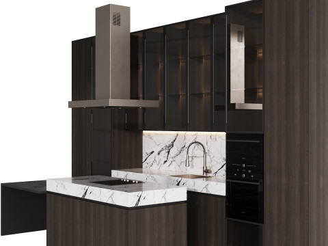 Modern Kitchen with Island 12 Modello 3D