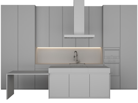 Modern Kitchen with Island 12 Modello 3D