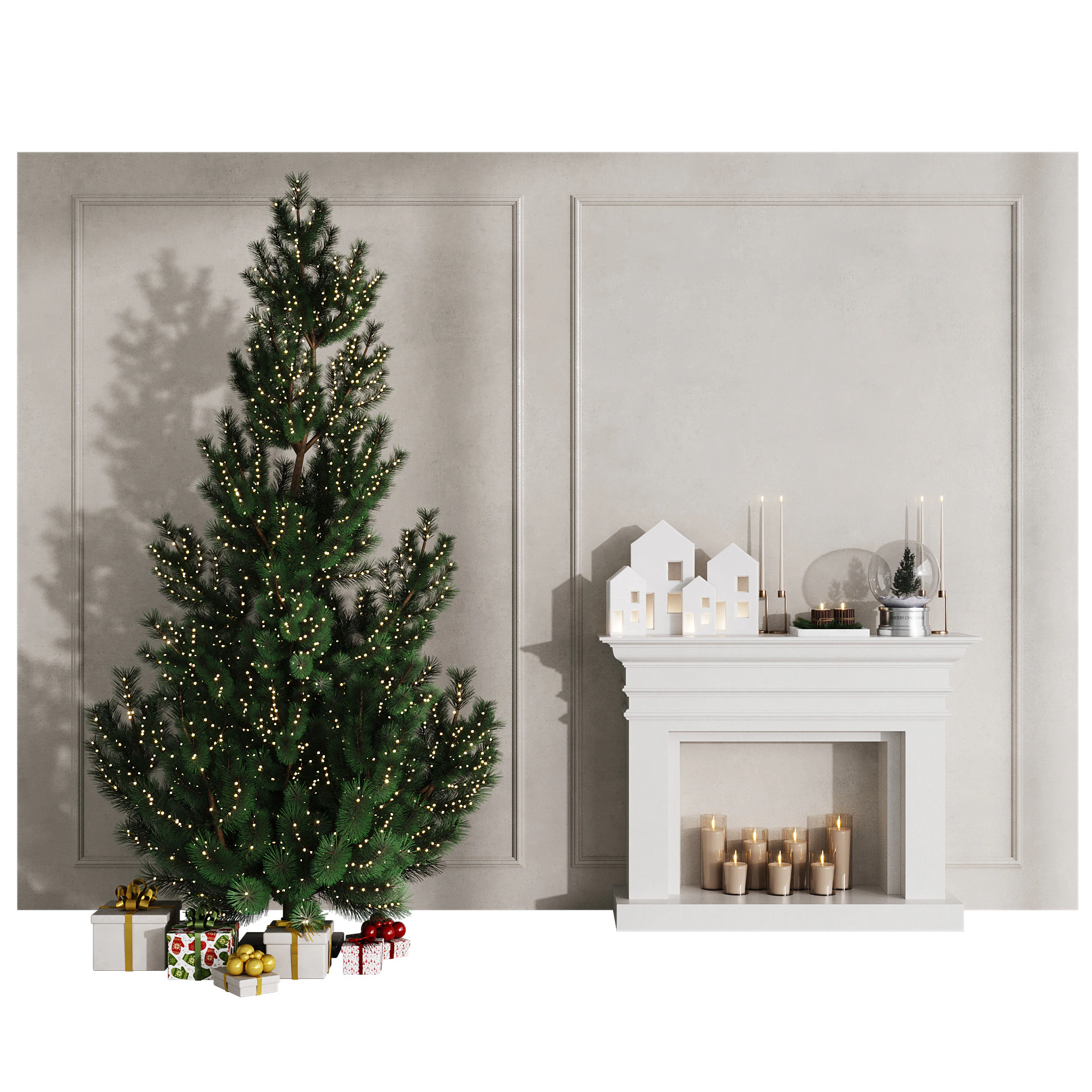 Christmas Decor - New Year Tree 1 3D Model .c4d .max .obj .3ds .fbx .stl .blend 