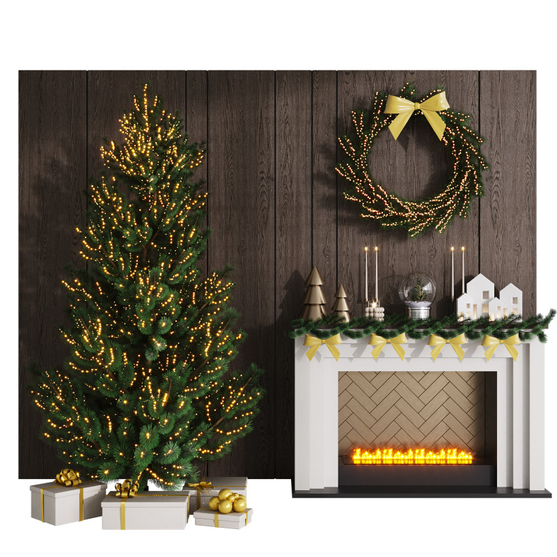 Christmas Decor - New Year Tree 3 3D Model .c4d .max .obj .3ds .fbx .stl .blend