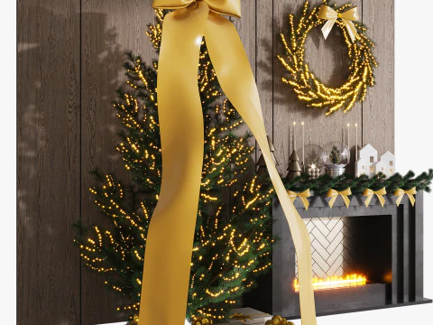 クリスマスの装飾 - 新年ツリー 4 3Dモデル