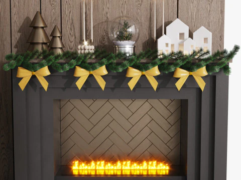 クリスマスの装飾 - 新年ツリー 4 3Dモデル