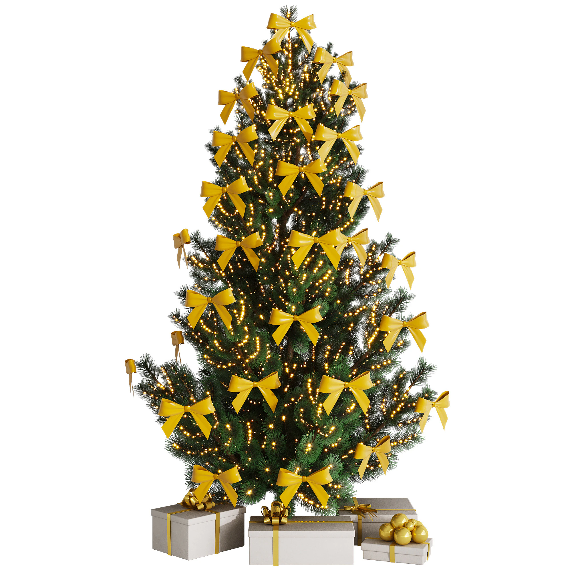 Christmas Decor - New Year Tree 5 3D Model .c4d .max .obj .3ds .fbx .stl .blend 