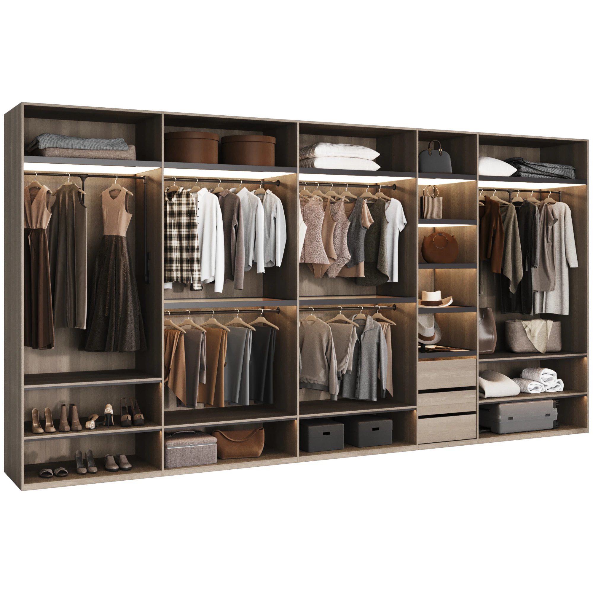 Wardrobe with filling 51 3D Model .c4d .max .obj .3ds .fbx .stl .blend 
