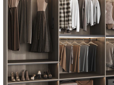 Wardrobe with filling 51 3D Model