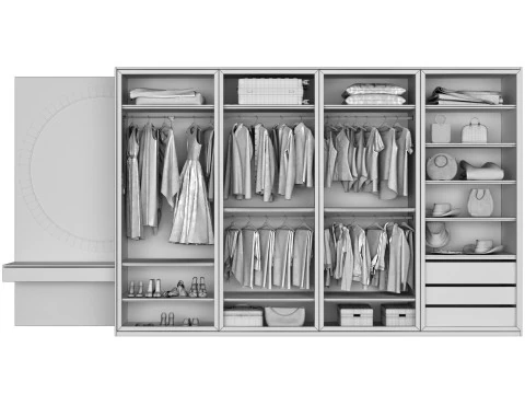 Wardrobe with filling 53 3D Model