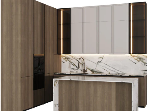 Nowoczesna kuchnia z wyspą 13 Model 3D