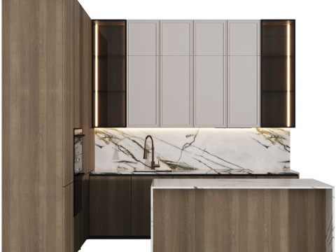 带岛 13 的现代厨房 3D 模型