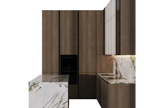 Modern Kitchen with Island 13 3D Model