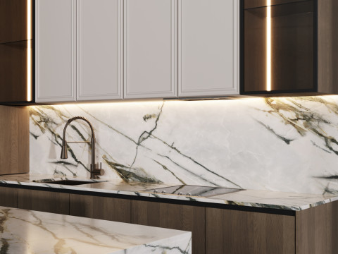 带岛 13 的现代厨房 3D 模型