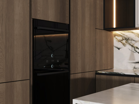 带岛 13 的现代厨房 3D 模型