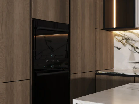 Modern Kitchen with Island 13 3D Model