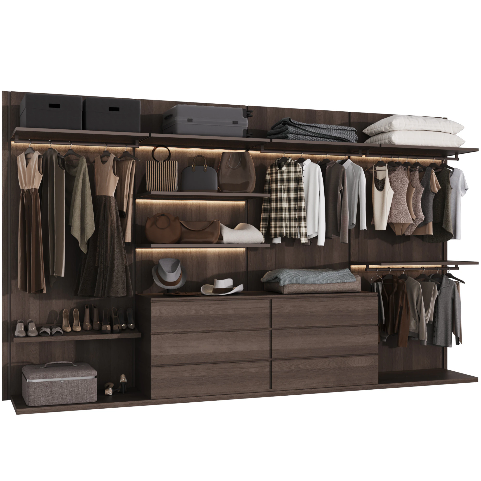 Wardrobe with filling 54 3D Model .c4d .max .obj .3ds .fbx .stl .blend 