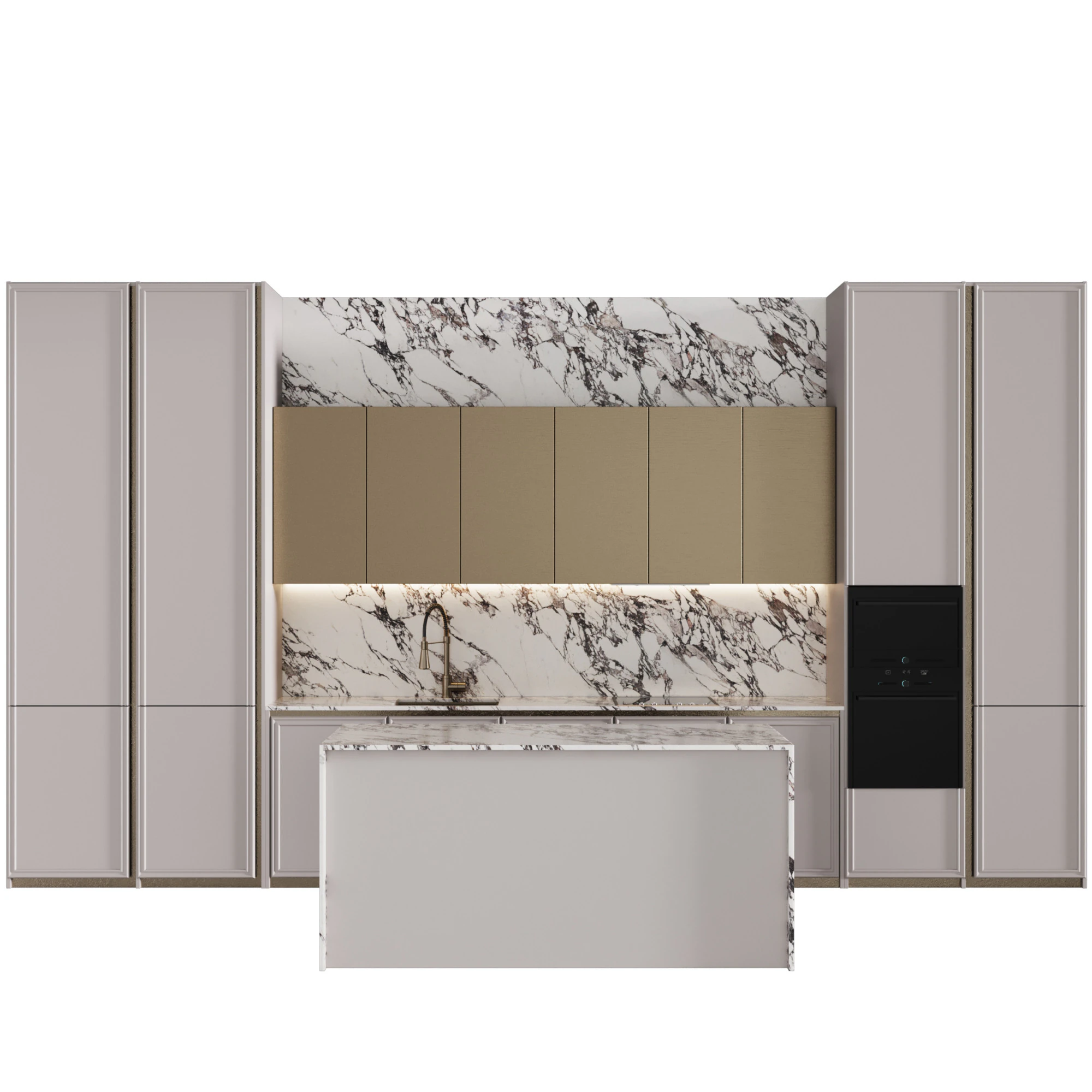 Cucina moderna con isola 14 Modello 3D .c4d .max .obj .3ds .fbx .stl .blend 