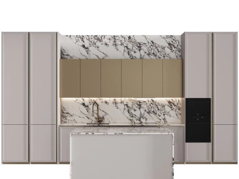 Nowoczesna kuchnia z wyspą 14 Model 3D