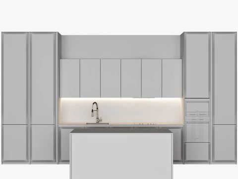 Cucina moderna con isola 14 Modello 3D