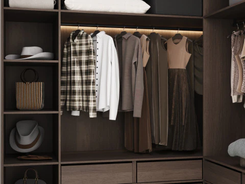 Wardrobe with filling 55 3D Model