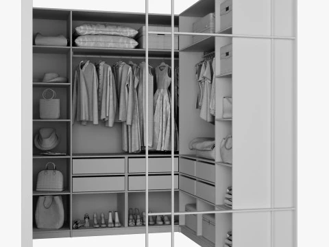 Wardrobe with filling 55 3D Model