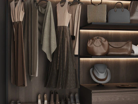 Wardrobe with filling 56 3D Model
