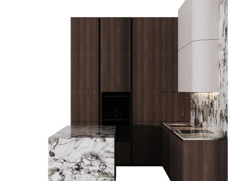 Modern Kitchen with Island 16 3D Model