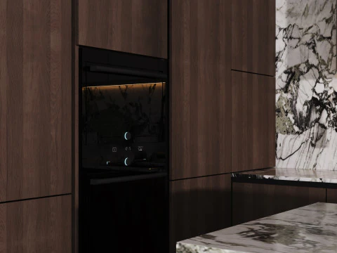 Modern Kitchen with Island 16 3D Model