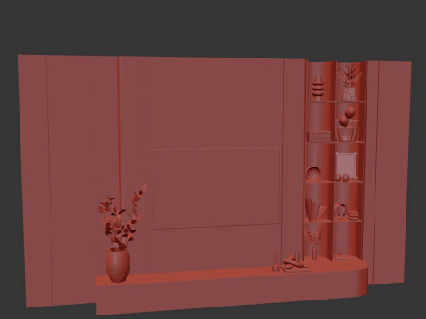 Parete TV 11 Modello 3D