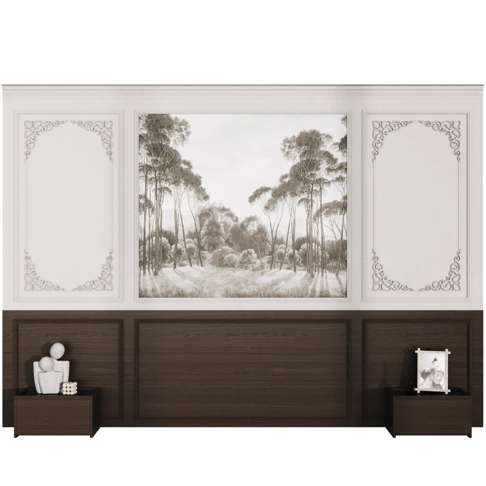 Headboard 14 3D Model .c4d .max .obj .3ds .fbx .stl .blend 