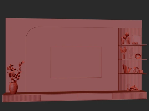 TV wall 12 3D Model