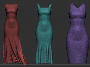 Female dresses pack 3D Model