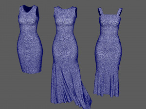 Female dresses pack 3D Model