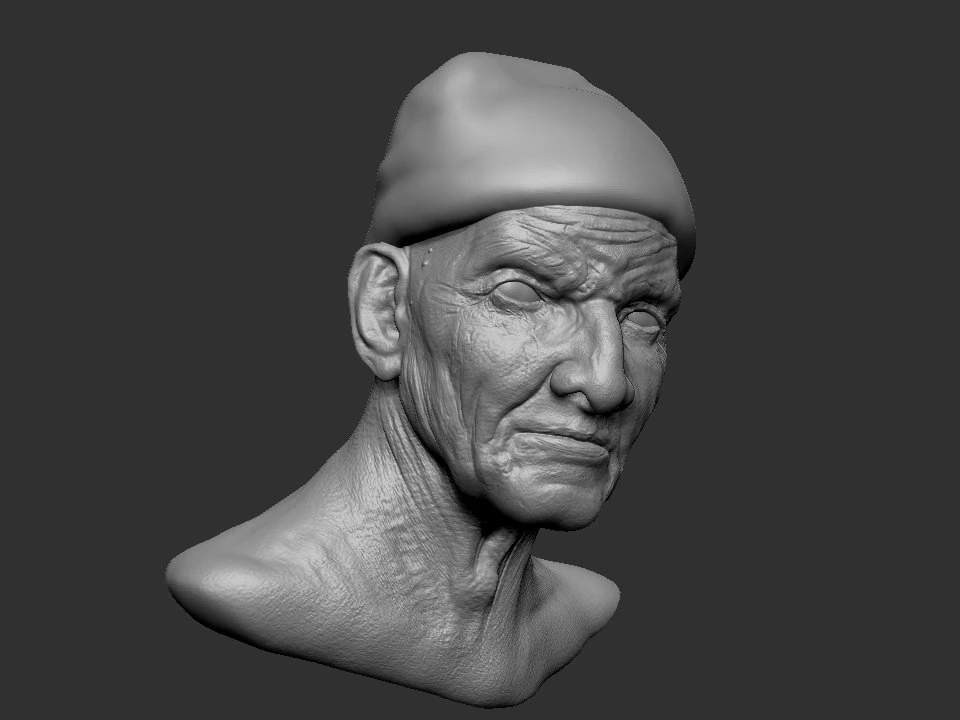 Male Face Sculpt 3D Print Model .c4d .max .obj .3ds .fbx .stl .blend 