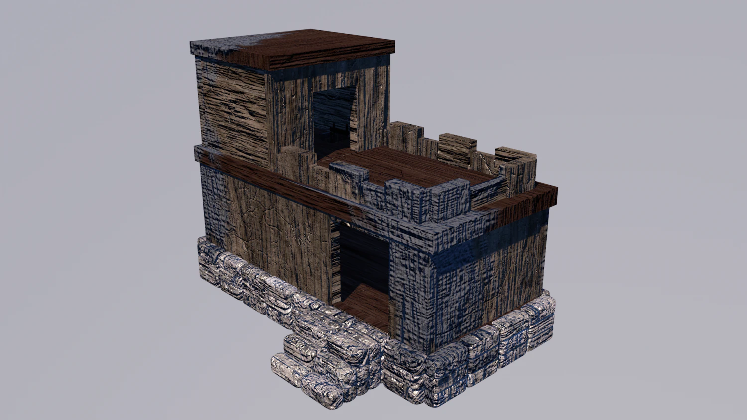 Medieval House Ruine 3D Model .c4d .max .obj .3ds .fbx .stl .blend 