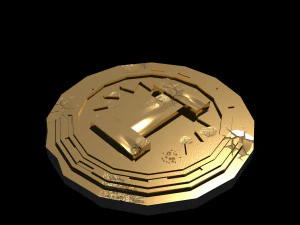 Gold Coin Low-Poly Model Low-poly 3D Model