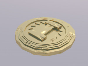 Gold Coin Low-Poly Model Low-poly Modelo 3D