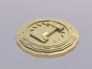 Gold Coin Low-Poly Model Low-poly 3D Model