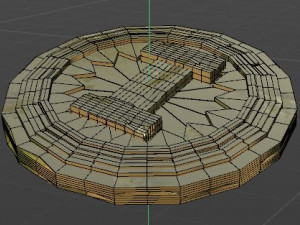 Gold Coin Low-Poly Model Low-poly Modelo 3D