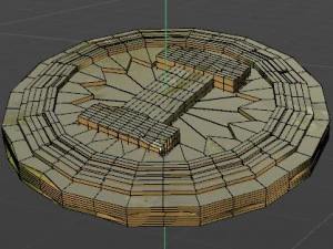 Gold Coin Low-Poly Model Low-poly 3D Model