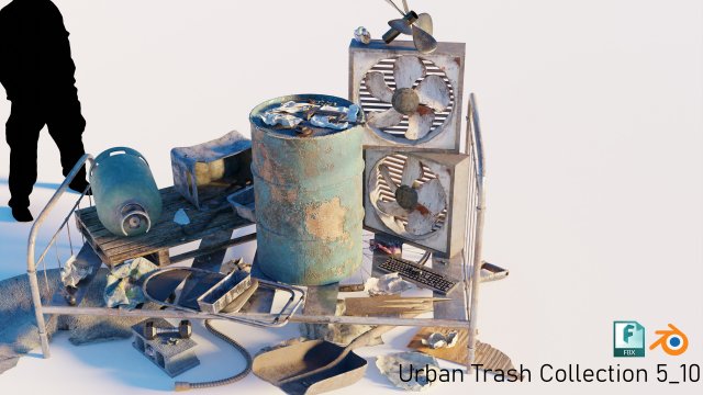 Urban industrial Trash Collections 510 3D-Modell .c4d .max .obj .3ds .fbx .stl .blend 