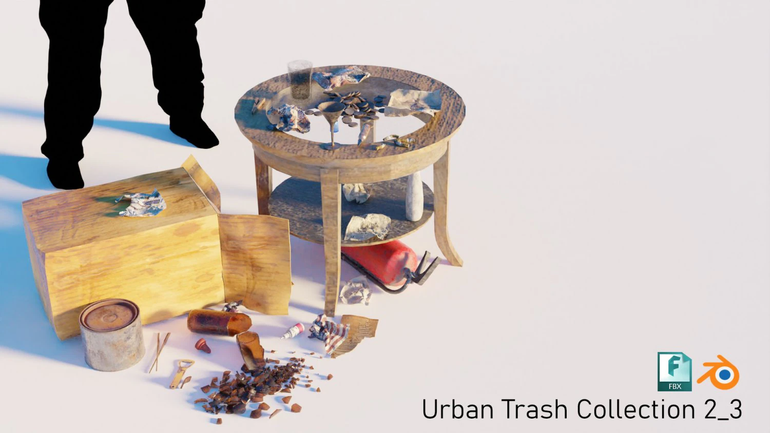 Urban industrial Trash Collections 2-3 3D Model .c4d .max .obj .3ds .fbx .stl .blend